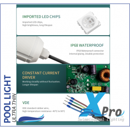 XPRO-SM920RGB - Luz de jacuzzi para piscinas de poliéster y liner 3w - 