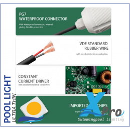 XPRO-SM920RGB - Luz de jacuzzi para piscinas de poliéster y liner 3w - 