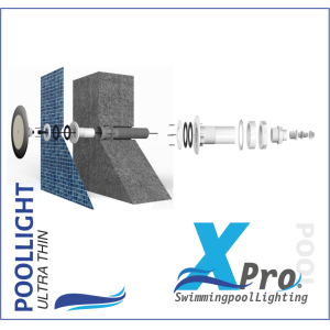 SM710W-18 - XPRO 262mm Plug-In 2 Inch fiberglas en Beton LED Pool Light - 