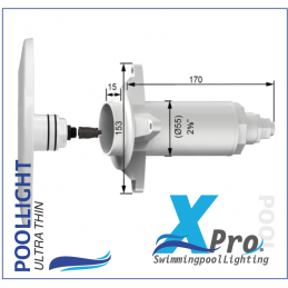 SM710W-18 - XPRO 262mm Plug-In 2 Inch Fiberglass And Concrete LED Pool Light - SM710W-18 - XPRO 262mm Plug-In 2 Inch Fiberglass And Concrete LED Pool Light -