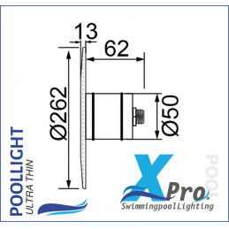 SM710W-18 - XPRO 262mm Plug-In 2 Inch Fiberglass And Concrete LED Pool Light - SM710W-18 - XPRO 262mm Plug-In 2 Inch Fiberglass And Concrete LED Pool Light -