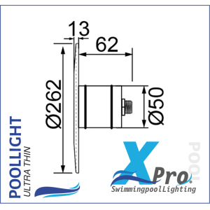 SM710W-18 - XPRO 262mm Plug-In 2 Inch Fiberglass And Concrete LED Pool Light - 