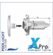 SM715W-18 - XPRO 168 mm Plug-In 2 Inch fiberglas en Beton LED Pool Light - 