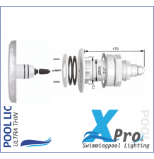 SM715W-18 - XPRO 168 mm Plug-In 2 Inch fiberglas en Beton LED Pool Light - 