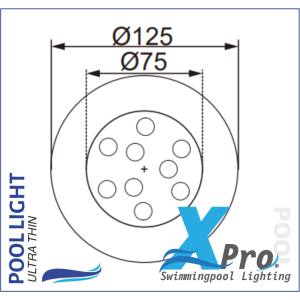 SM726W-9 - copy of XPRO 262mm Plug-In 2 Inch Fiberglass And Concrete LED Pool Light - 