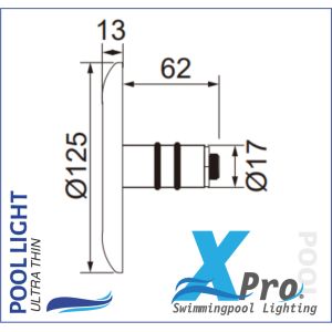 SM726W-9 - copy of XPRO 262mm Plug-In 2 Inch Fiberglass And Concrete LED Pool Light - 