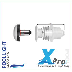 SM726W-9 - XPRO 62 mm Plug-In 1.5 Inch fiberglas en Beton LED Pool Light ( RVS ) - 