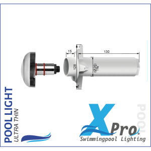 SM726W-9 - XPRO 62 mm Plug-In 1.5 Inch fiberglas en Beton LED Pool Light ( RVS ) - 