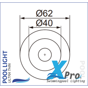 SM726W-9 - XPRO 62 mm Plug-In 1.5 Inch Fibreglass and Concrete LED Pool Light - 