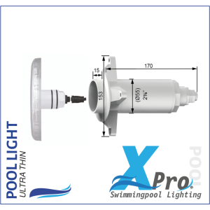 SM715W-18 - XPRO 168 mm Plug-In 2 Inch fiberglas en Beton LED Pool Light - 