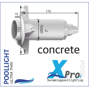 SM718W-9 - XPRO 98 mm Plug-In 2 Inch fiberglas en Beton LED Pool Light - 