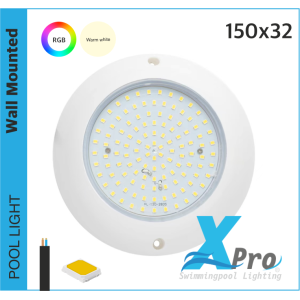 SM150W-12 - Surface mounted pool light 150 mm Warm with / RGB - 