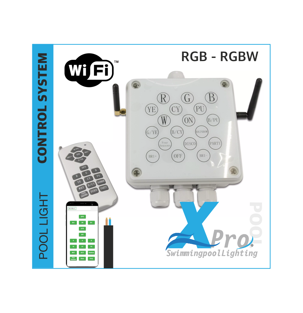SM36 - Wireless control unit for underwater lights RGB/RGB+W - Wifi +app 2 Carry (AC) - 