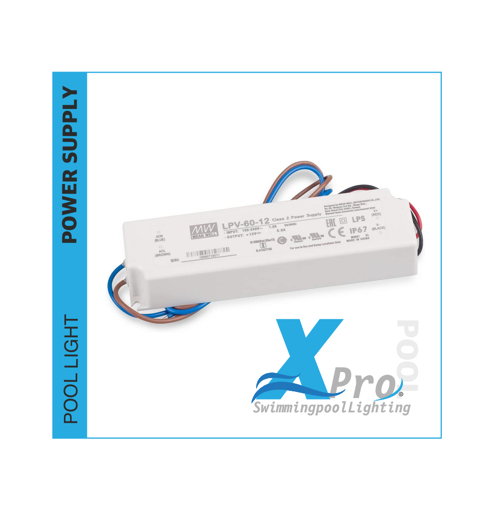 XPRO-BX60 - MEAN WELL LED transformer 12 V/DC 60 W 0 - 5 A - XPRO-BX60 - MEAN WELL LED transformer 12 V/DC 60 W 0 - 5 A -