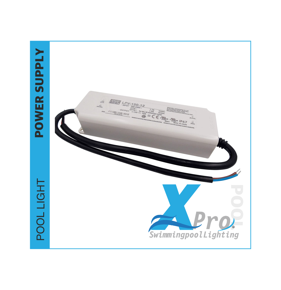 XPRO-BX150 - MEAN WELL LED-transformator 12 V/DC 150 W.  LPV-150-12 - 