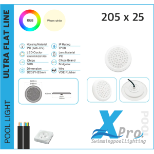 SM666W - Thin LED swimming pool lamp 30W 205X25 mm - 