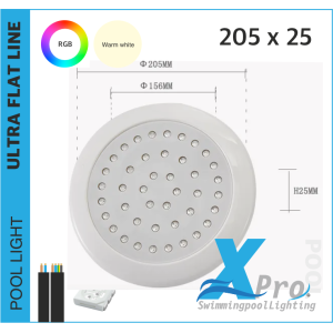 SM666W - Thin LED swimming pool lamp 30W 205X25 mm - 