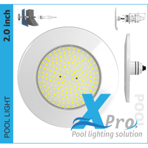 SM715W-18 - XPRO 262mm Plug-In 2 Inch Fiberglass And Concrete LED Pool Light - 