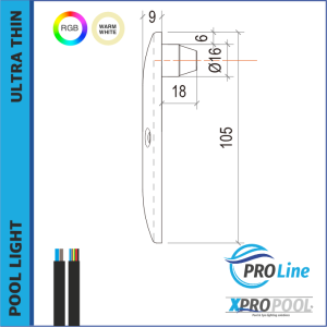 PROLINE | Ultradünne SS316 harzgefüllte Pool-Lampe 105 mm
