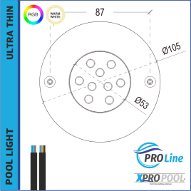 PROLINE | Ultra-thin SS316 resin-filled pool lamp 105 mm