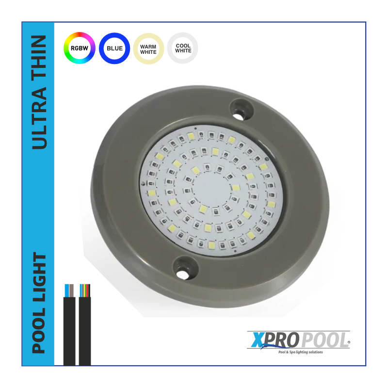 XPRO | Ultrathin 100x8mm LED Pool Light 10 watt | WHITE - RGB+W | Grey XPRO | Ultrathin 100x8mm LED Pool Light 10 watt | WHITE - RGB+W | Grey
