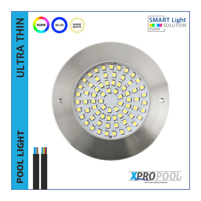 XPRO | Ultrathin 110x8 mm LED Pool Licht 10 watt | WEISS - RGB+W | Edelstahl