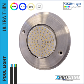 XPRO | Ultrathin 110x8 mm LED Pool Licht 10 watt | WEISS - RGB+W | Edelstahl