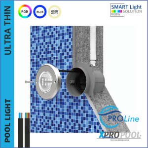 PROLINE | Lámpara de piscina empotrable y de superficie de acero inoxidable de 180 mm | 18-25-35W