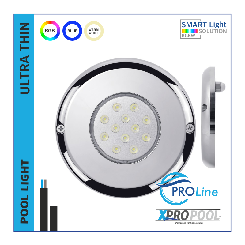 PROLINE | 150 mm Edelstahl-Einbau- und Aufbaulampe | 18-25W