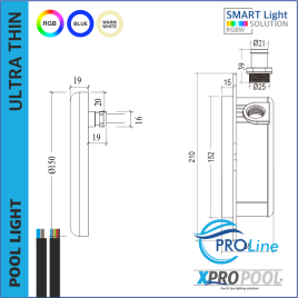 PROLINE | 150 mm Edelstahl-Einbau- und Aufbaulampe | 18-25W