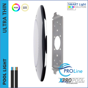 PROLINE | Ultrathin 270x20 mm Pool Licht Edelstahl 25W Anbau | WEISS - RGB