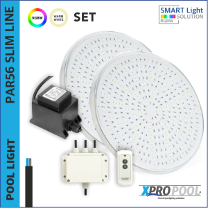 PAR56 Set zwembadlampen RGB+W 25 Watt met afstandsbediening