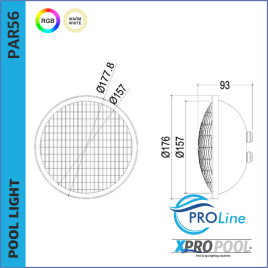 PROLINE | Pool Replacement Lamp PAR56 RGB - RGB-W 25W-35W LED stainless steel