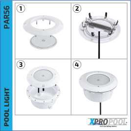 Nicho empotrable ABS PAR56 para piscinas de liner.