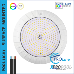 PROLINE | Lámpara de superficie para piscinas 220x33mm BLANCO CÁLIDO / RGB 18w-25w