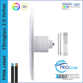 ProLine | Lampe de piscine en fibre de verre ultra mince blanc chaud et RGB 18W/25W