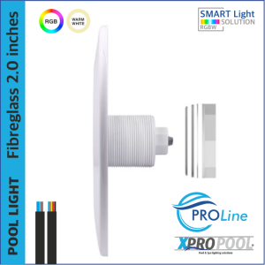 ProLine | Lampe de piscine en fibre de verre ultra mince blanc chaud et RGB 18W/25W
