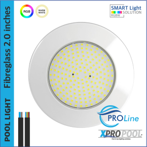 ProLine | Lampe de piscine en fibre de verre ultra mince blanc chaud et RGB 18W/25W