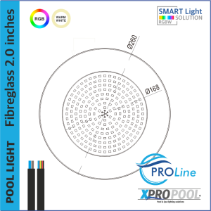 ProLine | Lampe de piscine en fibre de verre ultra mince blanc chaud et RGB 18W/25W