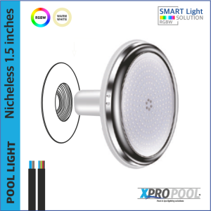 Lampe de piscine Nichloos 160X23mm acier inoxydable | BLANC CHAUD / RGB 18W | 1.5 inch
