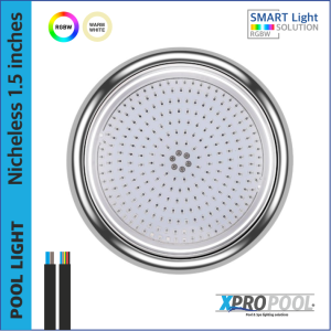 Lampe de piscine sans niche 217X23 en acier inoxydable | BLANC CHAUD / RGB 24-35W | 1.5 pouces