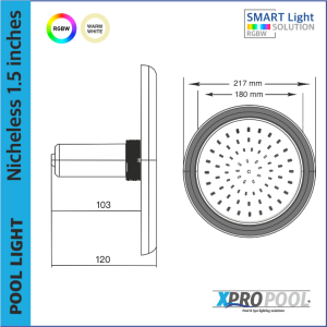 Nischenlose Poolleuchte 217X23 Edelstahl | WARM WHITE / RGB 24-35W | 1,5 Zoll