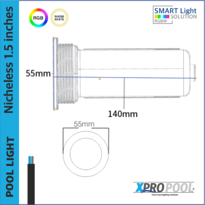 Nicheless Pool Lampe 12 Watt Weiß - Farbe LED für Pool und Whirlpool Spa