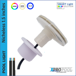 Luz de piscina sin nicho 130X45 mm | BLANCO CÁLIDO / RGB+W 15W | 1,5 pulgadas