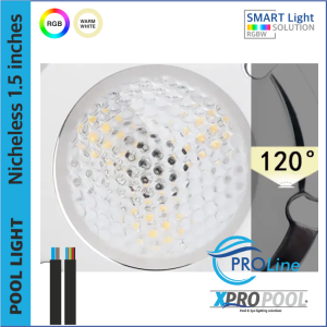 Nicheless luz de la piscina 12-18 Watt vatios | Blanco - Color LED para piscina y bañera de hidromasaje Spa