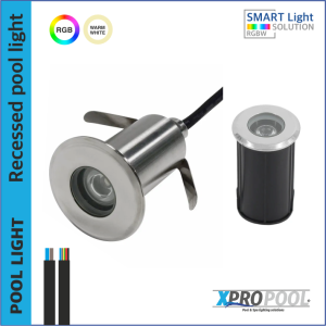 3W LED Einbauscheinwerfer Unterwasser Edelstahl 316L | warmweiß / RGB | IP68