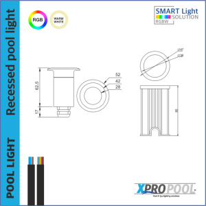 3W LED inbouwschijnwerper onderwater  RVS 316L | warm wit / RGB | IP68