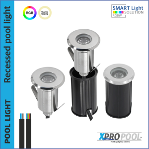 3W LED inbouwschijnwerper onderwater  RVS 316L | warm wit / RGB | IP68