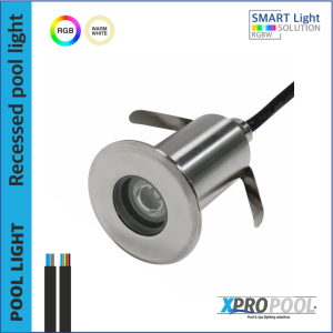 3W LED Einbauscheinwerfer Unterwasser Edelstahl 316L | warmweiß / RGB | IP68