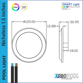 Ultra thin pool light 120x13 mm ABS 6W | Warm white - RGB